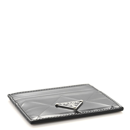 Prada Spazzolato Triangle Patterned Card Holder Black 4 of 8