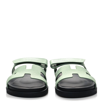 Hermes Epsom Womens Chypre Sandals 40 Vert Jade 2 of 8