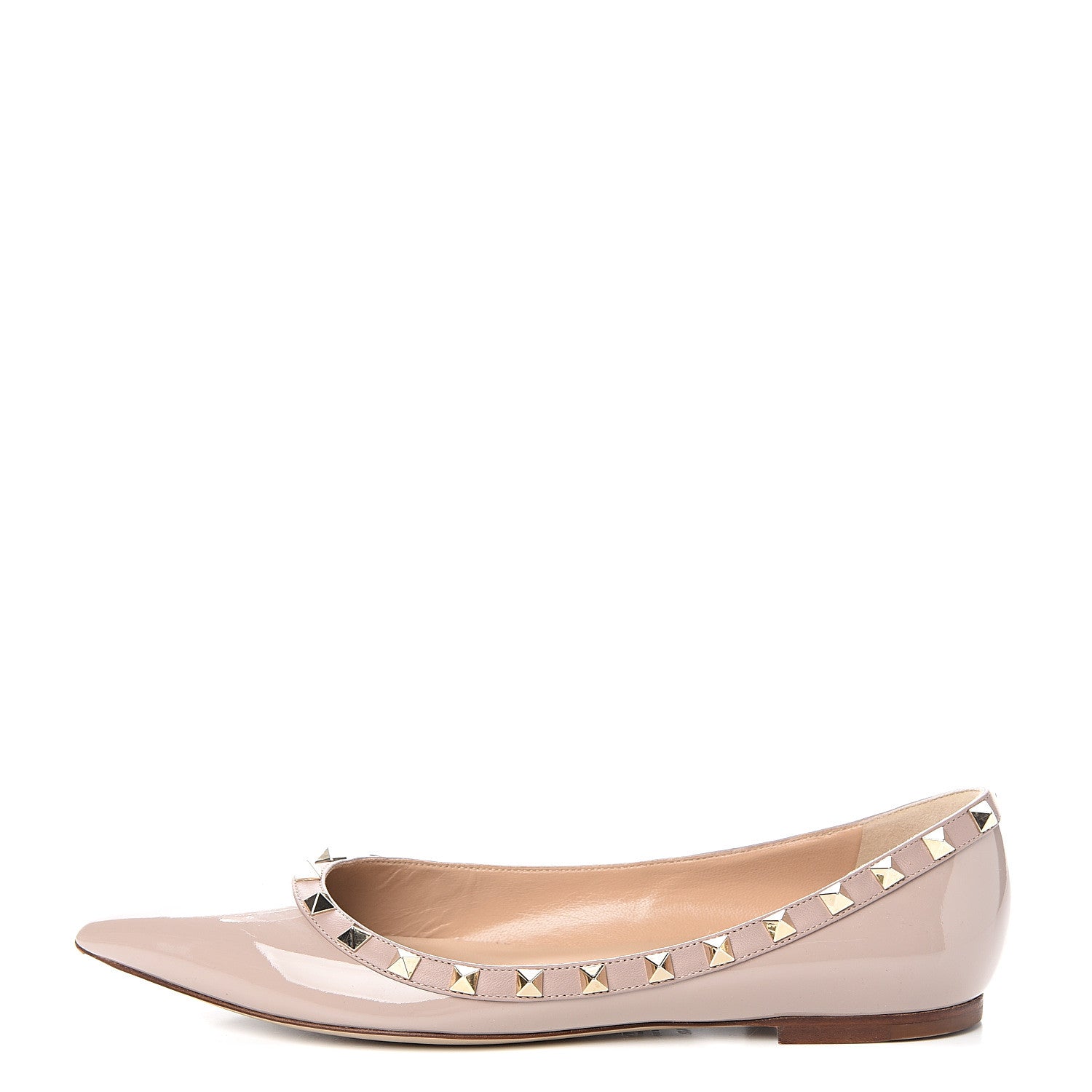 Valentino Garavani Patent Rockstud Ballerina Flats 40 Poudre 1 of 11