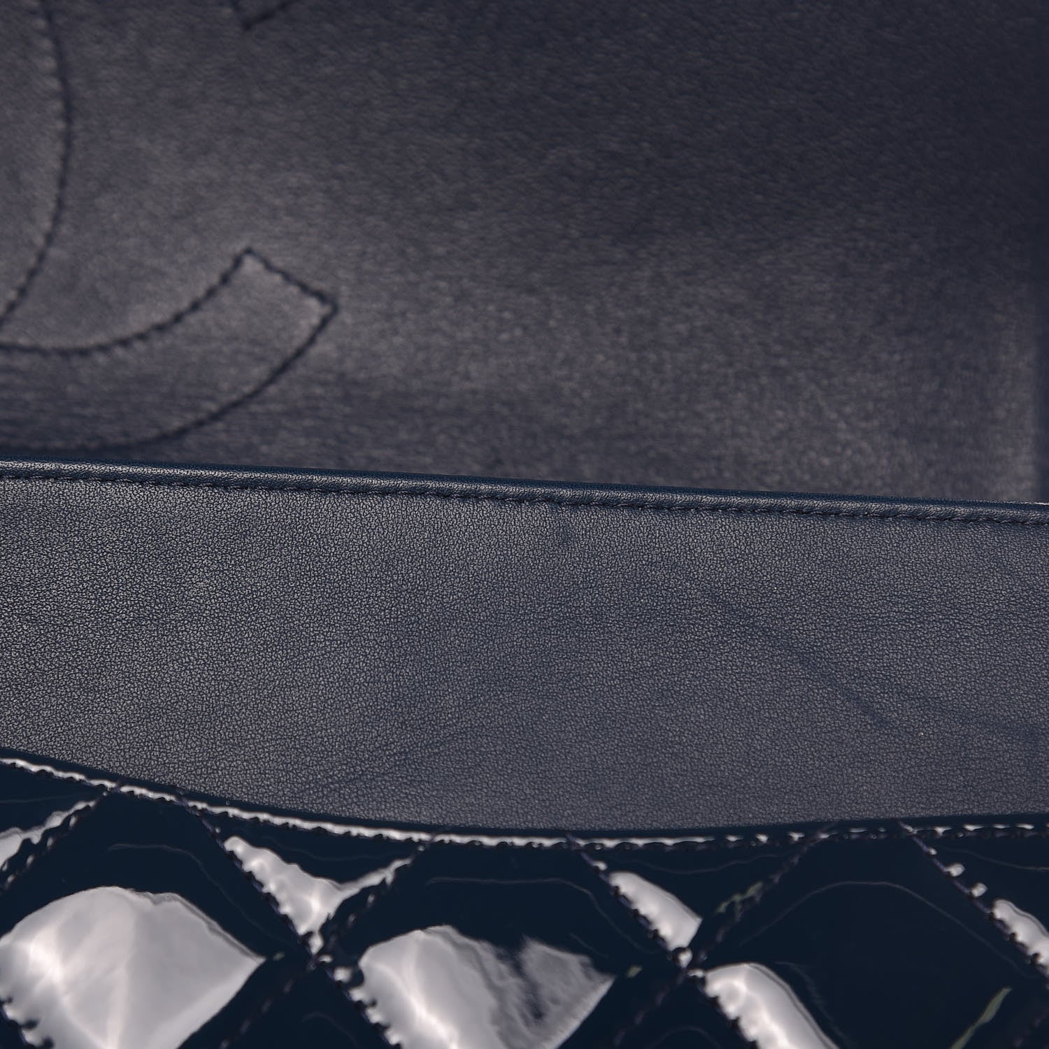 Chanel Patent Quilted Maxi Double Flap Navy Blue 13 of 14