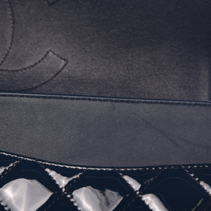 Chanel Patent Quilted Maxi Double Flap Navy Blue 13 of 14