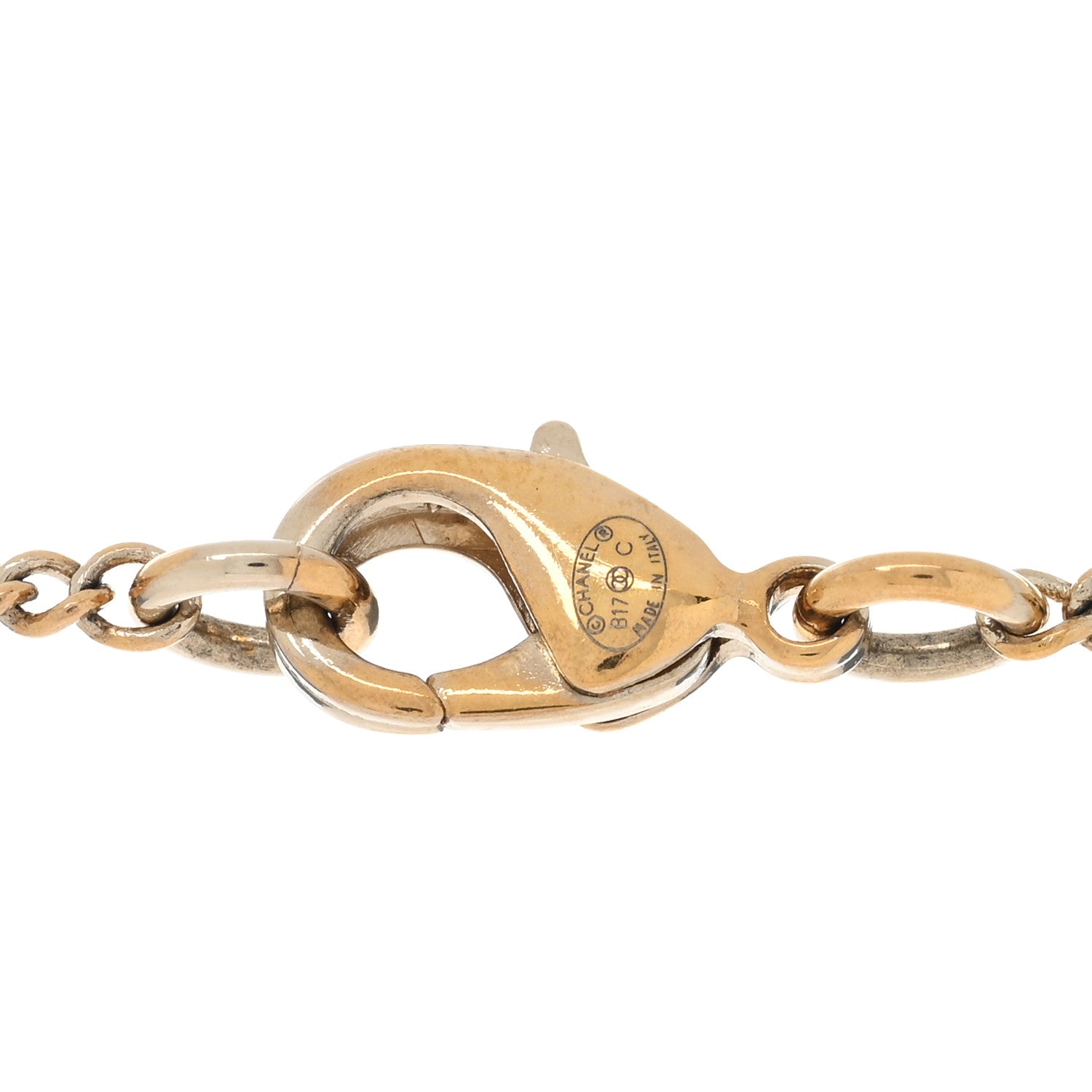 Chanel Crystal Metal Quilted CC Pendant Necklace Gold 4 of 4