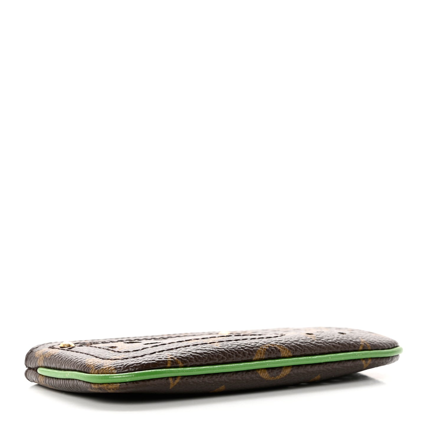 Monogram Perforated Key Pouch Green