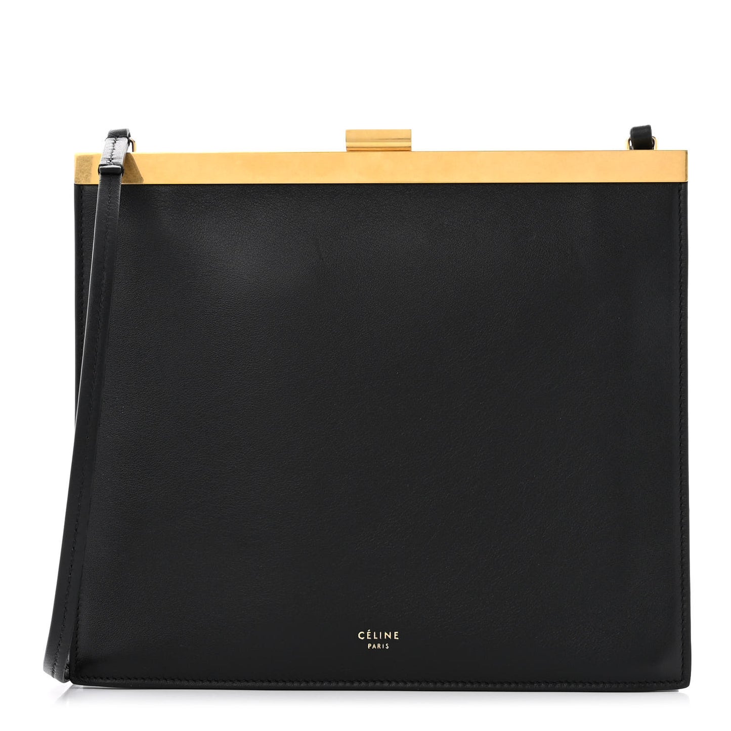 Smooth Calfskin Mini Clasp Bag Black
