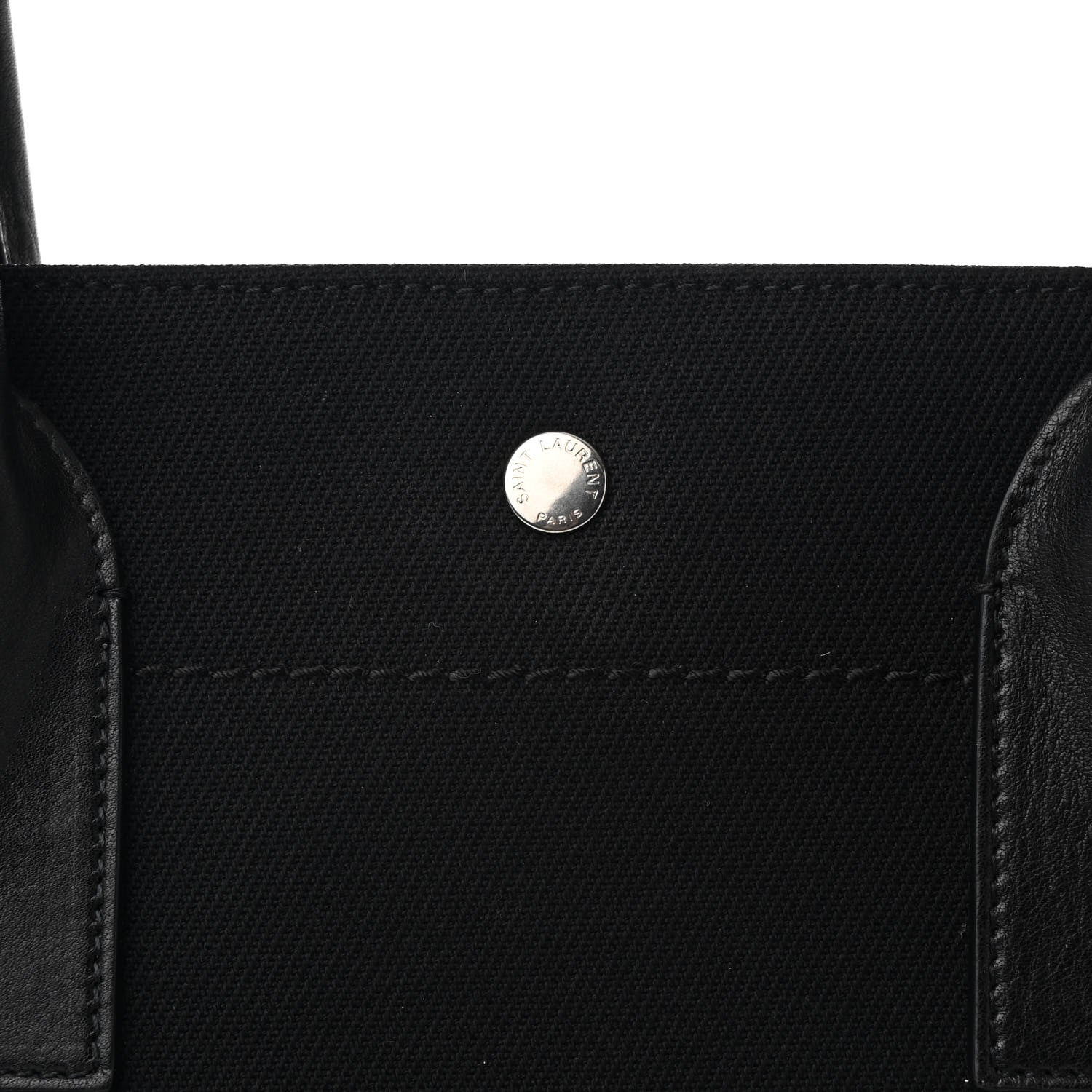 Saint Laurent Linen Calfskin Rive Gauche Tote Black 8 of 12