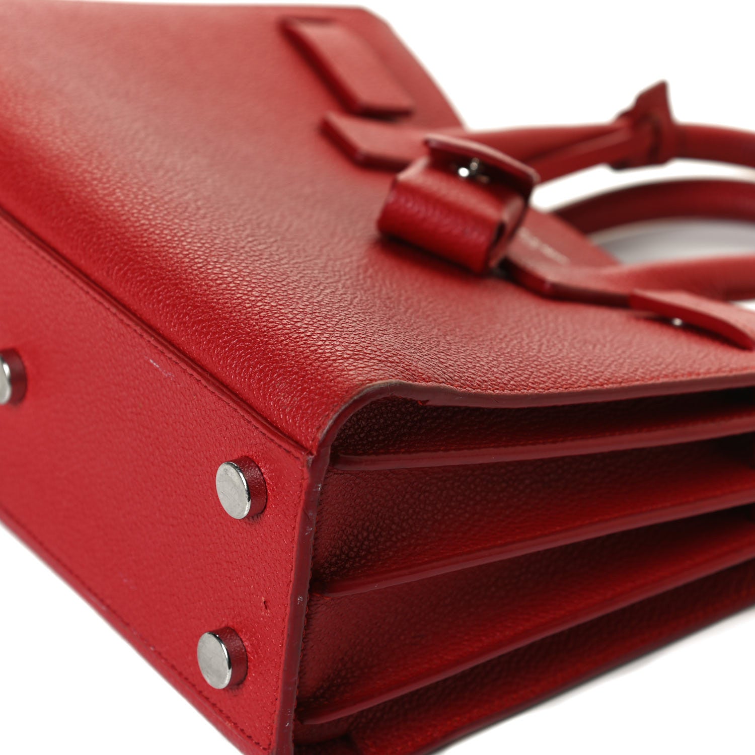 Saint Laurent Grained Calfskin Nano Sac De Jour Lipstick Red 11 of 17