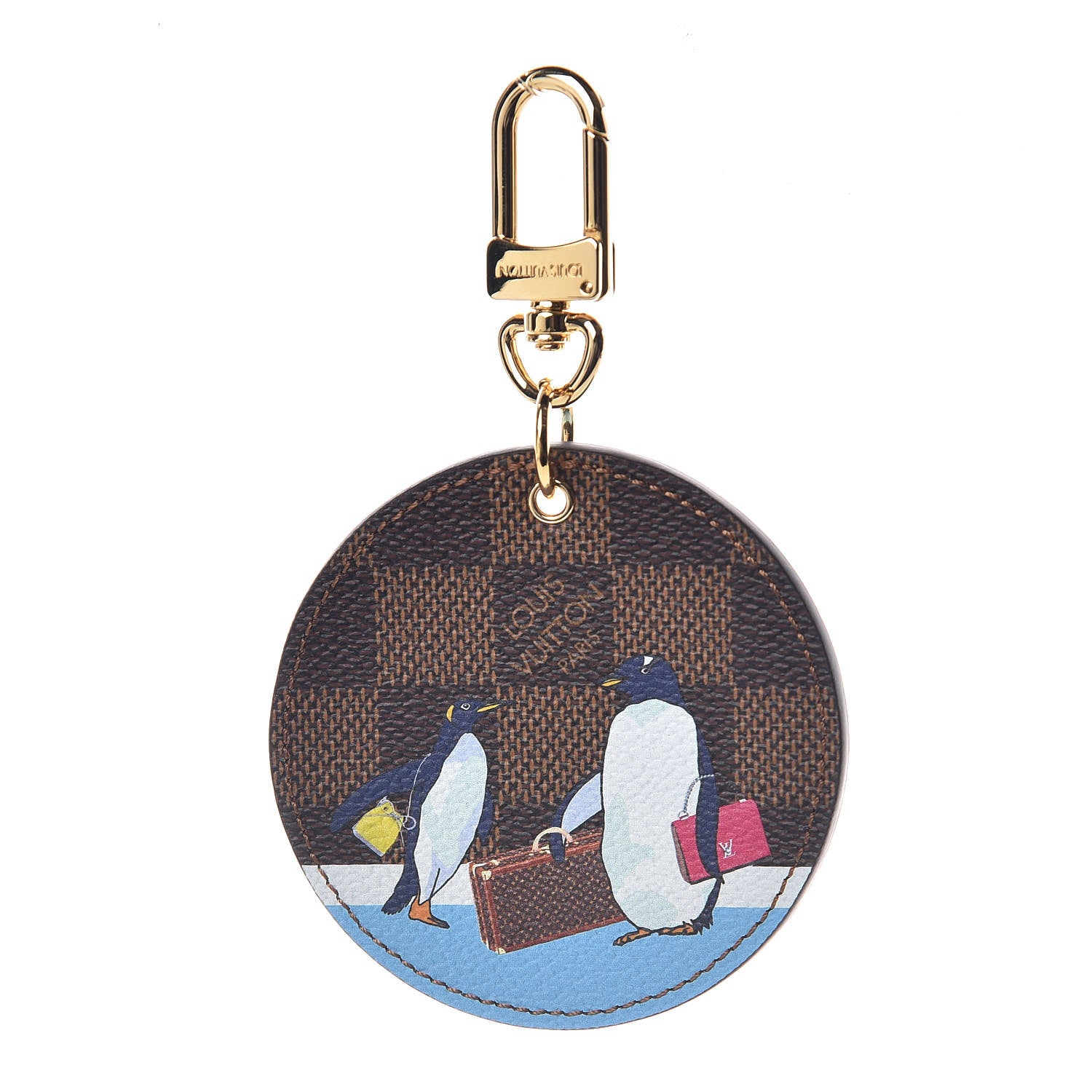 Louis Vuitton Damier Ebene Illustre Manchot Bag Charm Key Ring 1 of 7