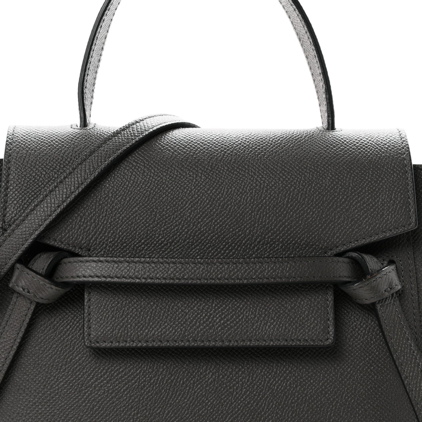 Grained Calfskin Nano Belt Bag Grey