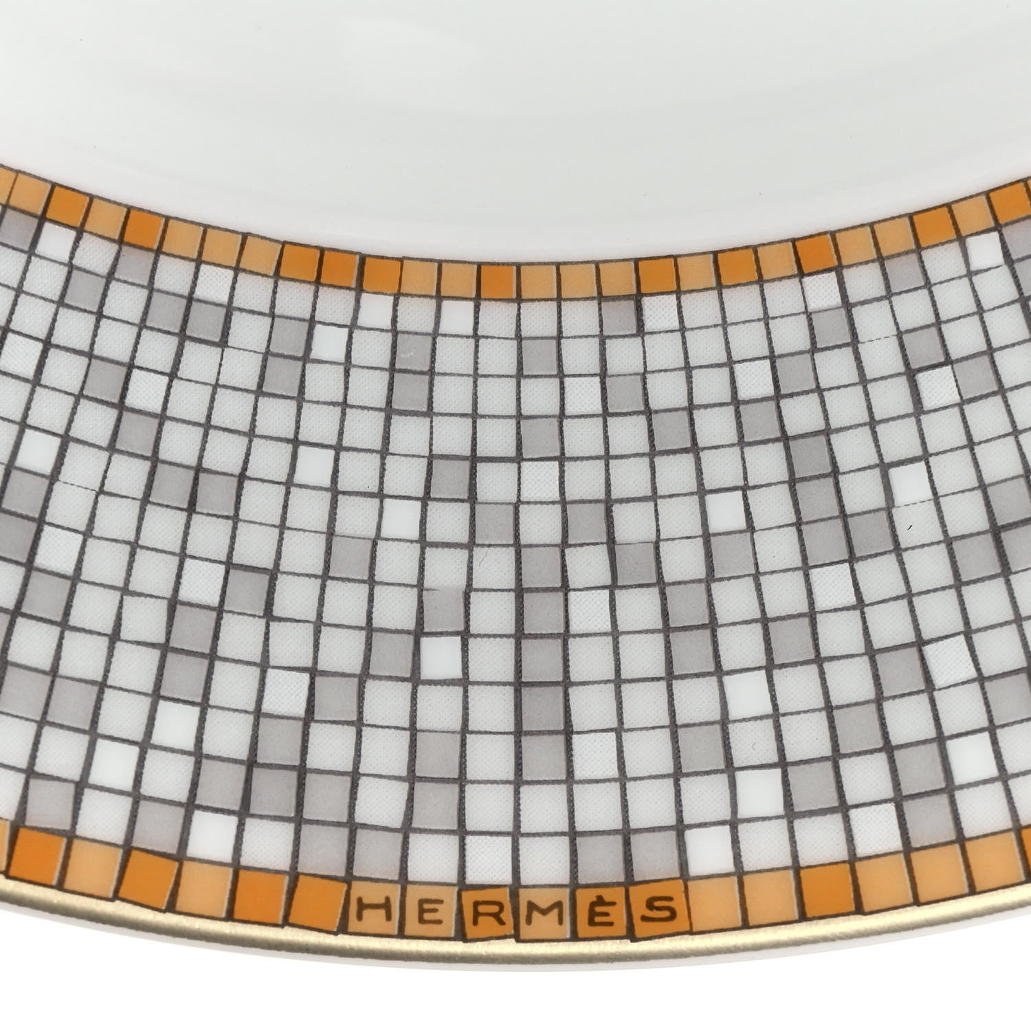 Hermes Porcelain Mosaique Au 24 Soup Bowl Gold 4 of 6