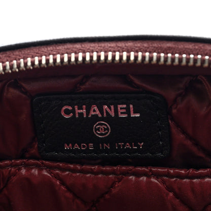 Chanel Lambskin Quilted Large Curvy Pouch Cosmetic Case Black 12 of 14