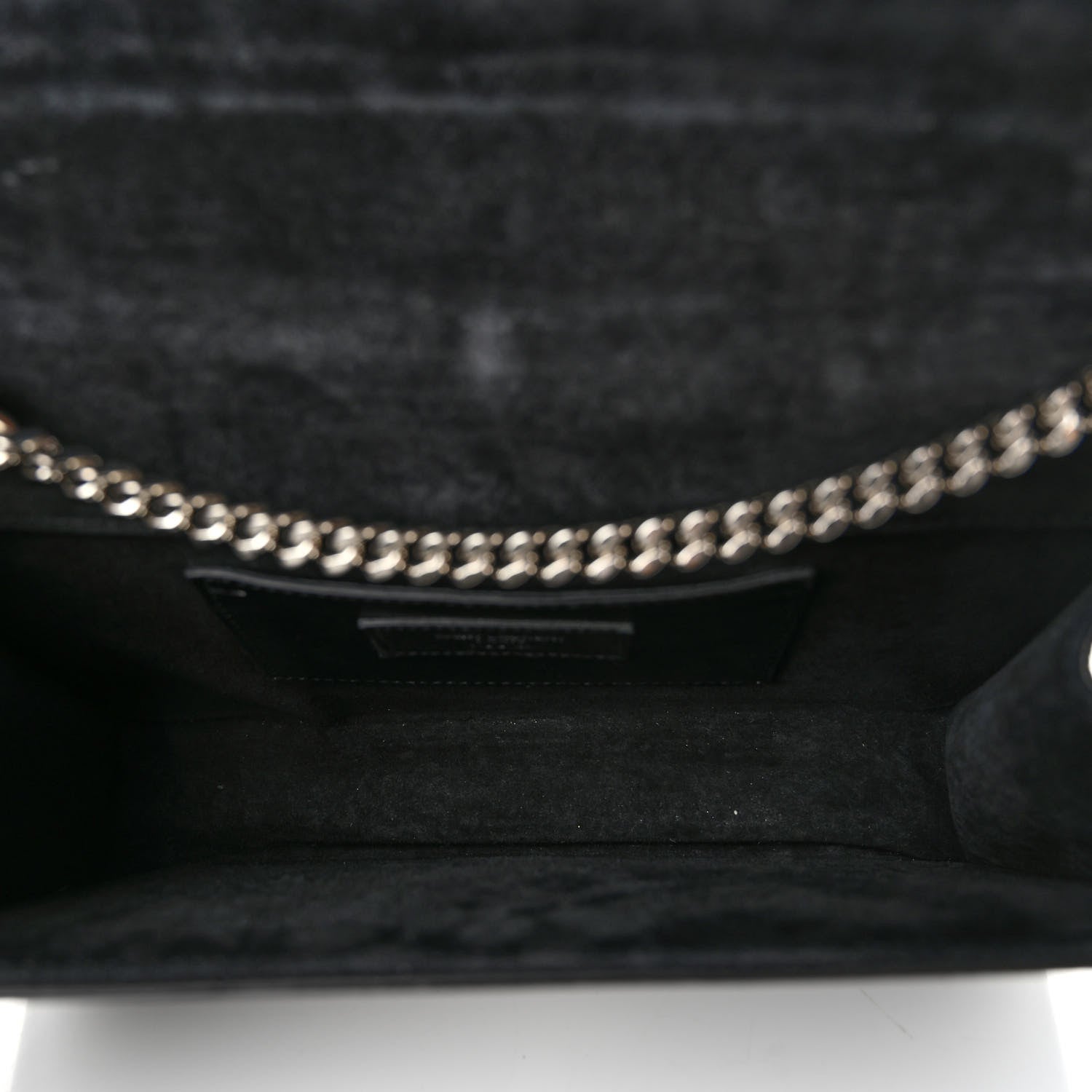 Saint Laurent Calfskin Crocodile Embossed Medium Classic Monogram Kate Tassel Satchel Black 5 of 11