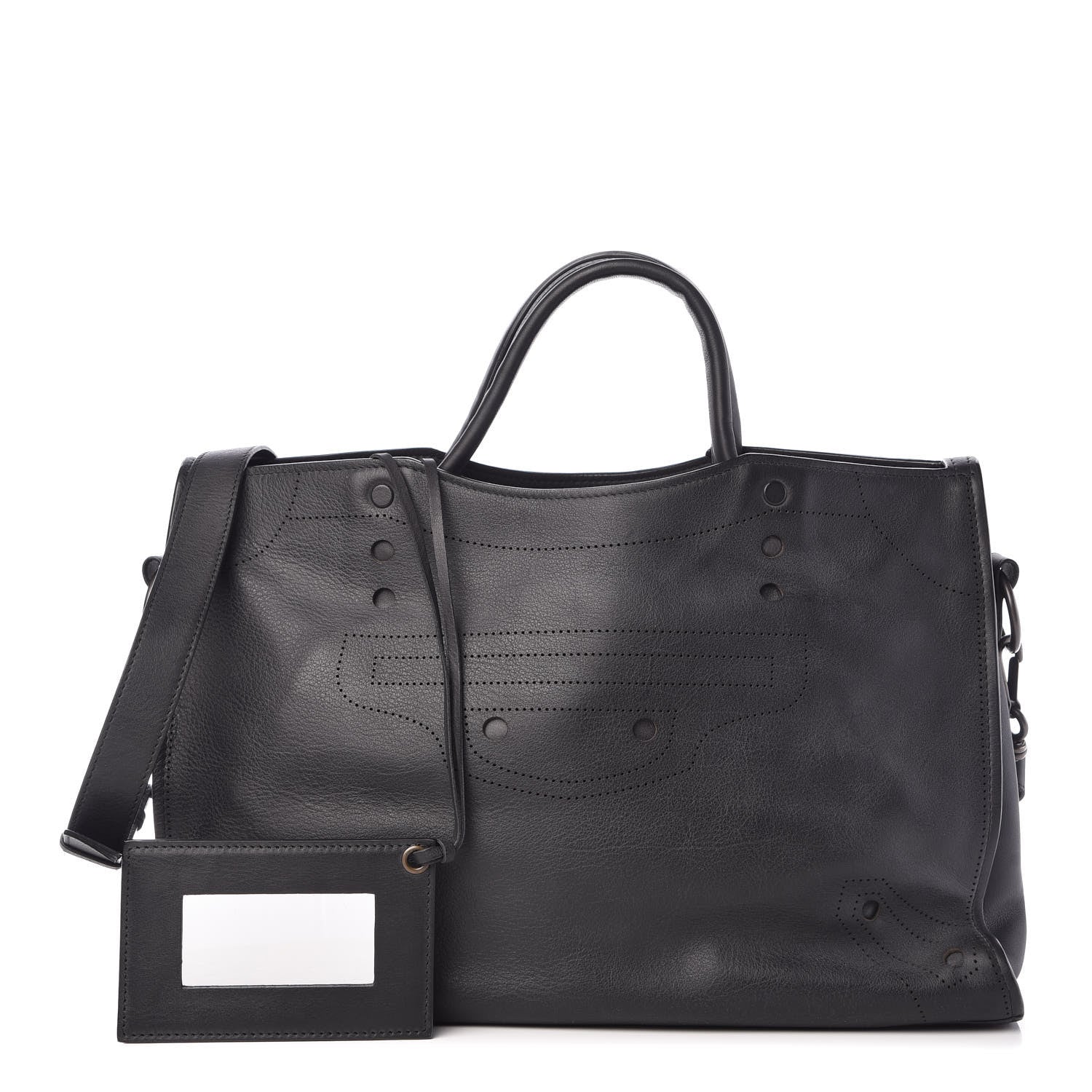 Balenciaga Veau Soyeux Perforated Blackout Hardware City Black 1 of 10
