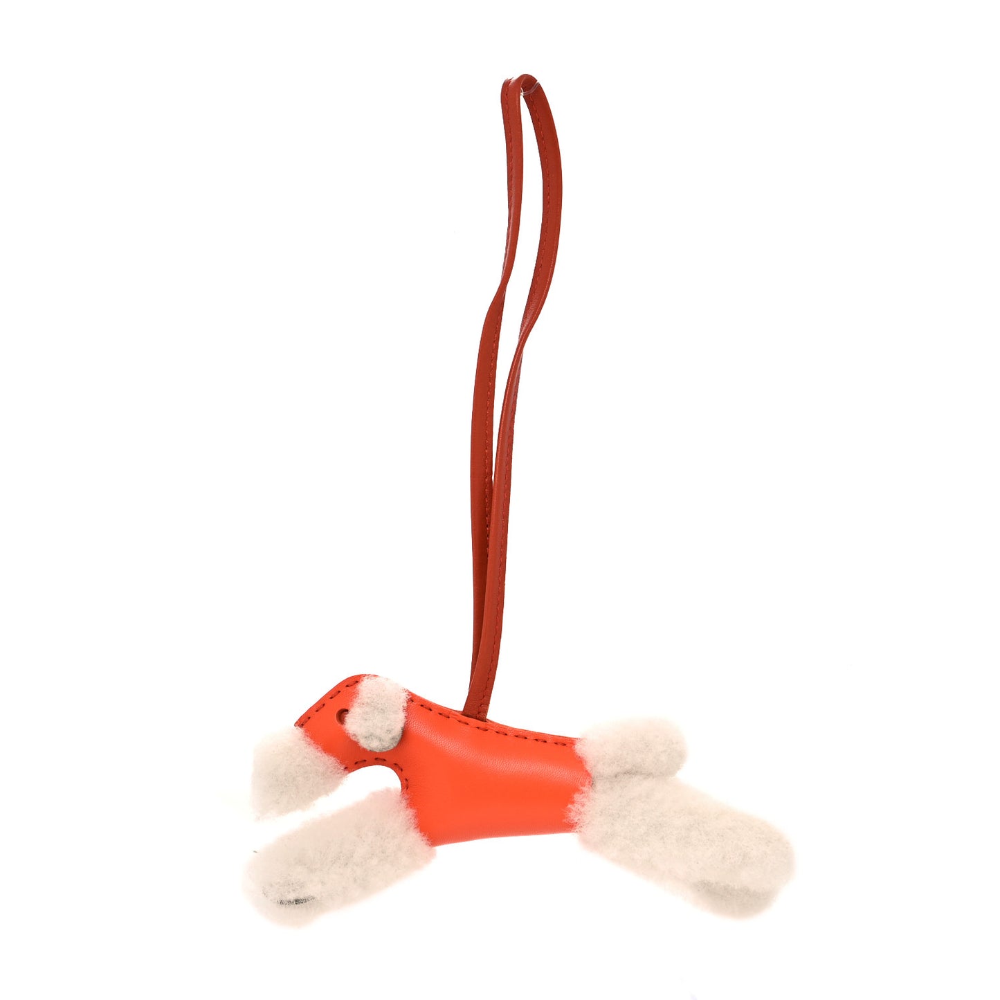 Milo Lambskin Shearling Budy Charm Orange Poppy