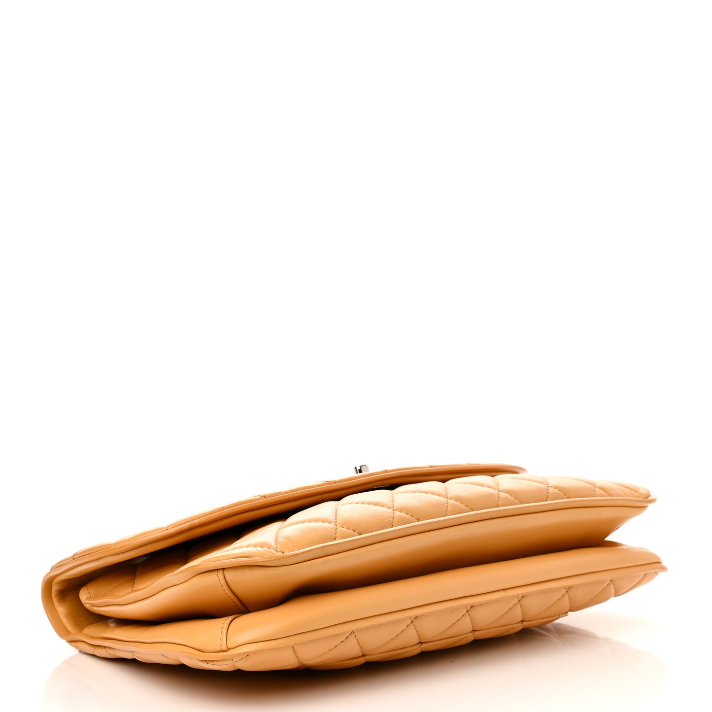 Lambskin Quilted Pagode Piping Flap Dark Yellow