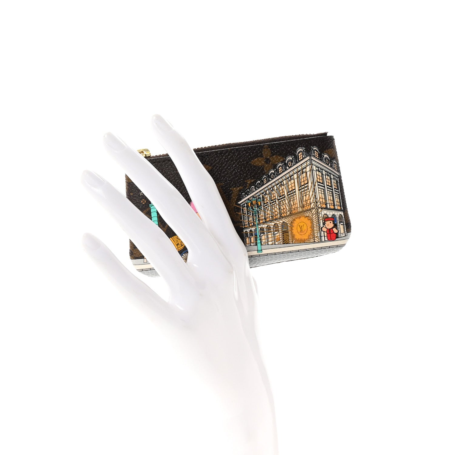 Louis Vuitton Monogram 2022 Christmas Animation Paris Key Pouch Pink 2 of 6