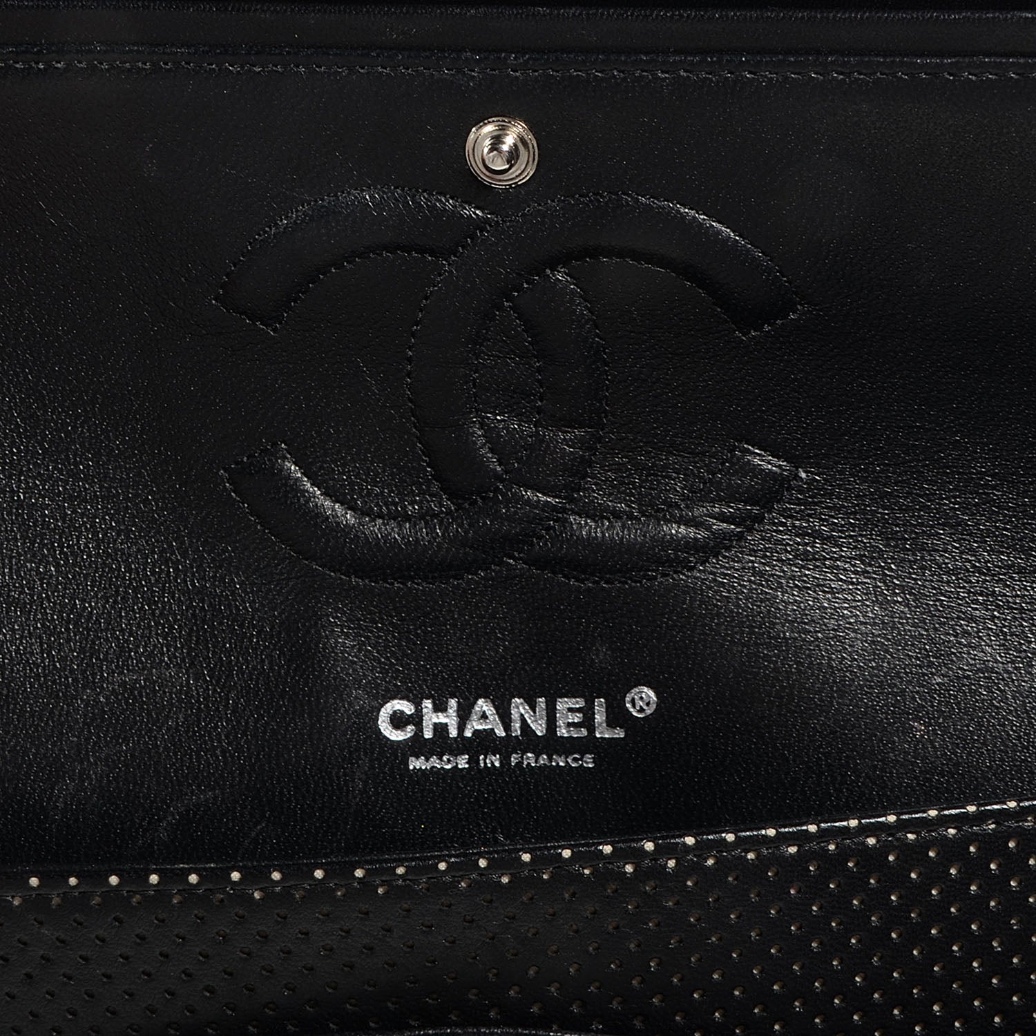 Chanel Lambskin Perforated Medium Double Flap Black 6 of 8