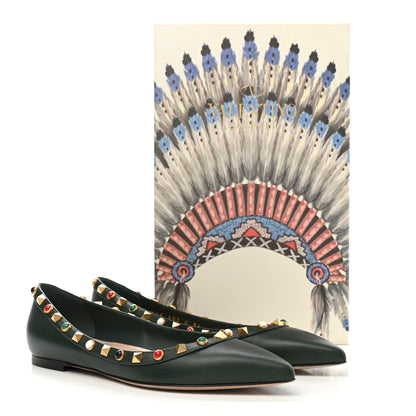 Valentino Garavani Nappa Rockstud Rolling Ballerina Flats 36 Black 10 of 10
