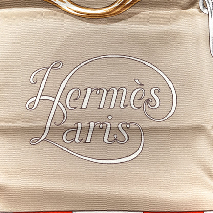 Hermes Silk Grand Manege Detail Scarf 70 Grege Orange Vieux Rose 3 of 5