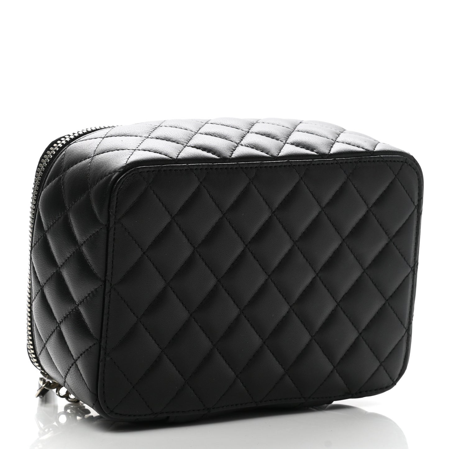 Lambskin Quilted Jewelry Case Black