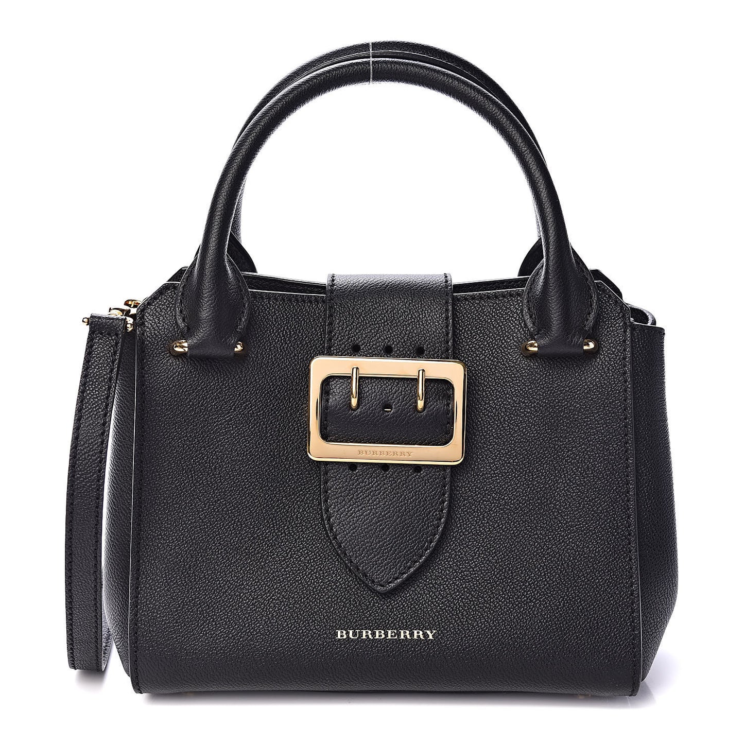 Soft Grain Calfskin Small Buckle Tote Black