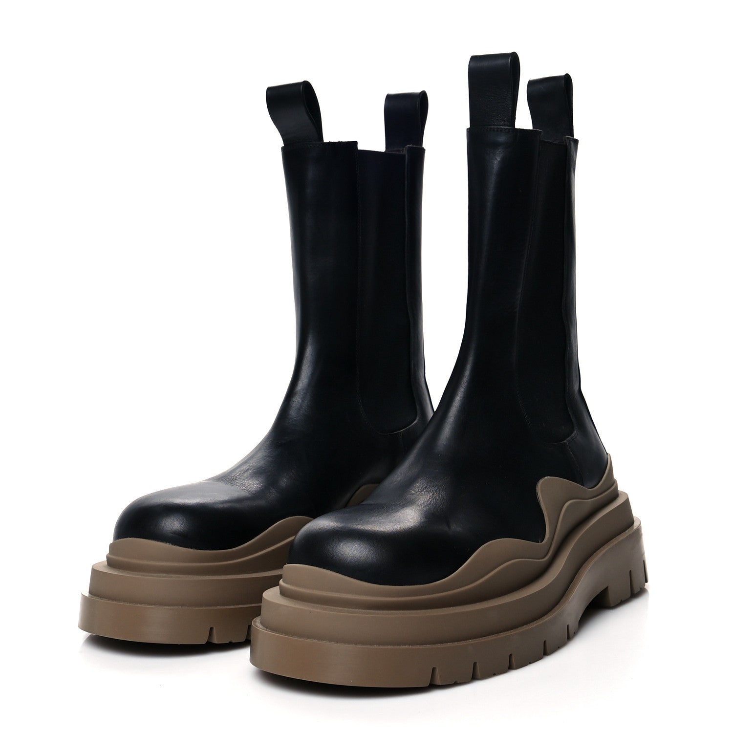 Bottega Veneta Calfskin Mens The Tire Chelsea Boots 43 Black Jute 3 of 7