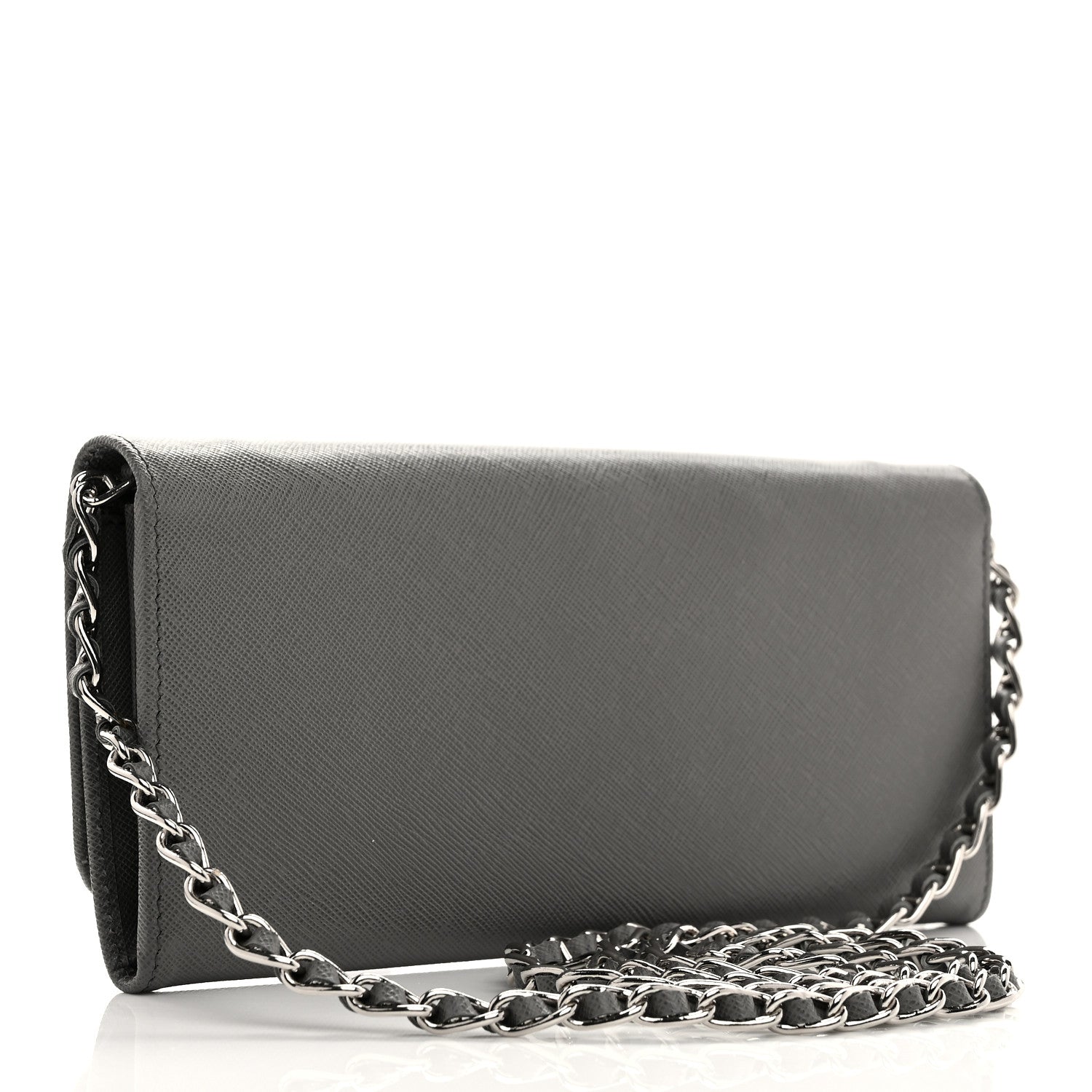 Prada Saffiano Metal Oro Chain Wallet Marmo 3 of 11