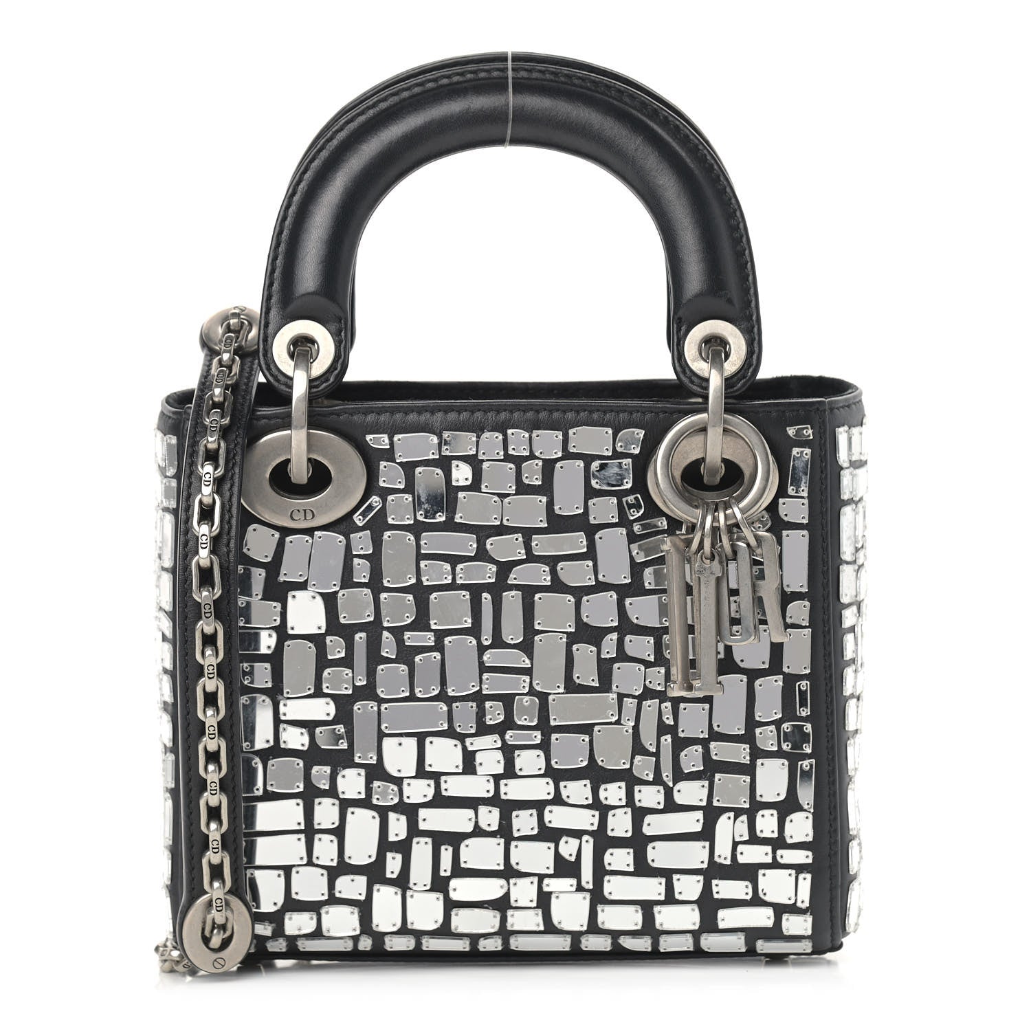 Christian Dior Smooth Calfskin Embroidered Mini Mosaic of Mirrors Lady Dior Black 1 of 11