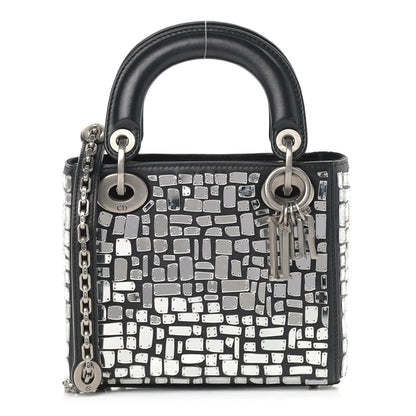 Christian Dior Smooth Calfskin Embroidered Mini Mosaic of Mirrors Lady Dior Black 1 of 11
