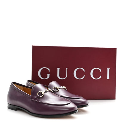 Gucci Real Betis Glamour Calfskin Womens Jordaan Horsebit Loafers 37 Shiny Vineyard 10 of 10