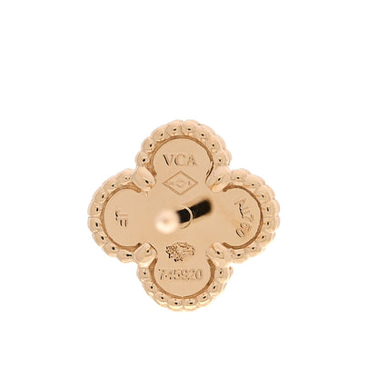 Van Cleef & Arpels 18K Yellow Gold Mother of Pearl Sweet Alhambra Earrings 4 of 5