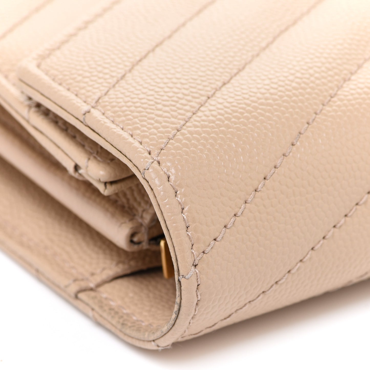 Grain De Poudre Matelasse Chevron Monogram Chain Wallet Nude Powder