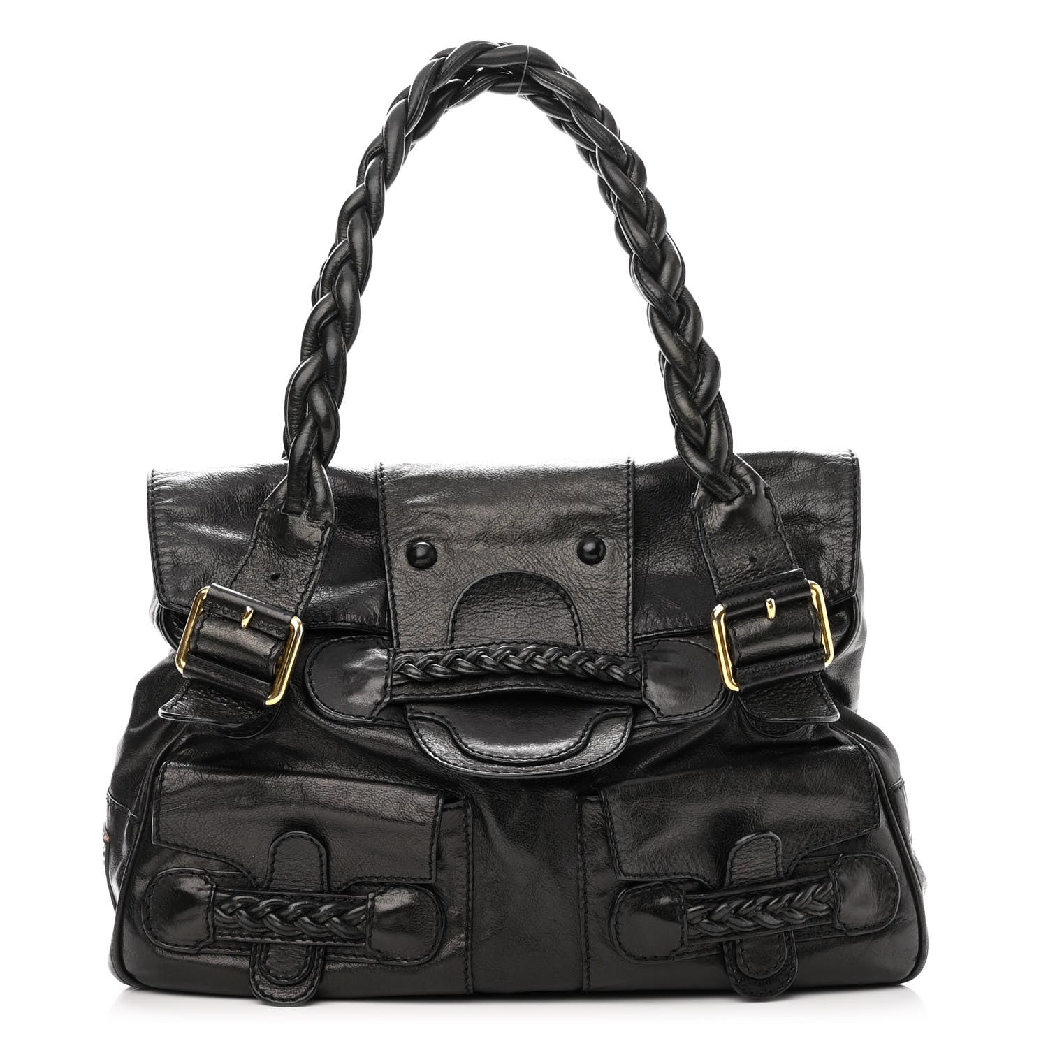 Valentino Garavani Calfskin Large Histoire Black 1 of 11