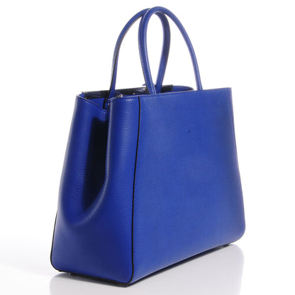 Fendi Vitello Elite Medium 2Jours Tote Blue Neon 3 of 11