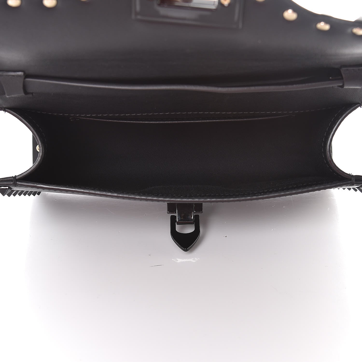 Valentino Garavani Vitello Monochrome Medium Rockstud Flip Lock Crossbody Bag Black 5 of 9
