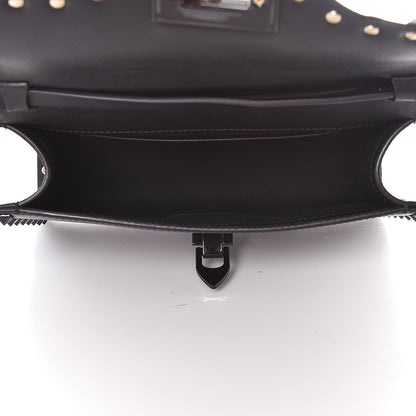 Valentino Garavani Vitello Monochrome Medium Rockstud Flip Lock Crossbody Bag Black 5 of 9