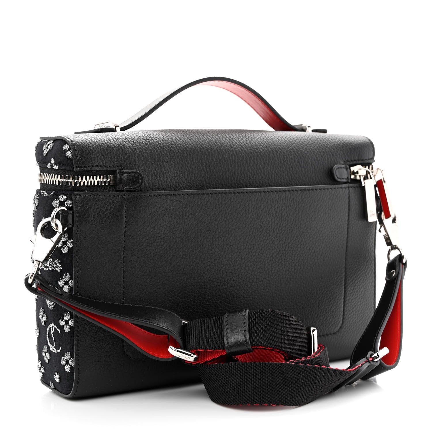 Christian Louboutin Canvas Calfskin Degrade Loubinthesky Kypipouch Messenger Bag Black Silver 3 of 9