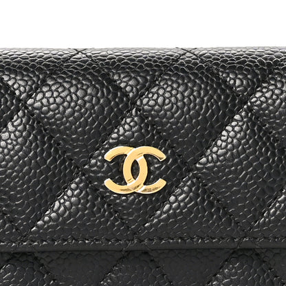 Chanel Caviar Quilted Flap Card Holder Wallet Black 5 of 10
