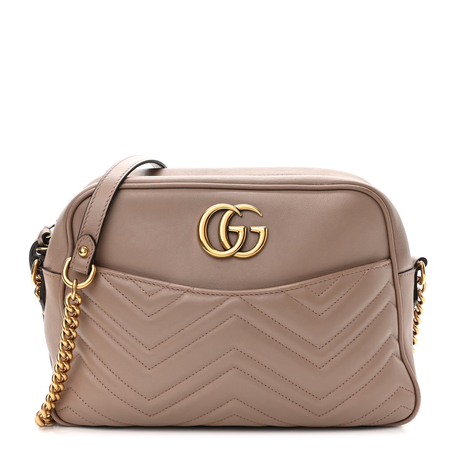 Calfskin Matelasse Medium GG Marmont Chain Shoulder Bag Porcelain Rose