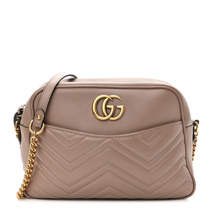 Gucci Calfskin Matelasse Medium GG Marmont Chain Shoulder Bag Porcelain Rose 1 of 11