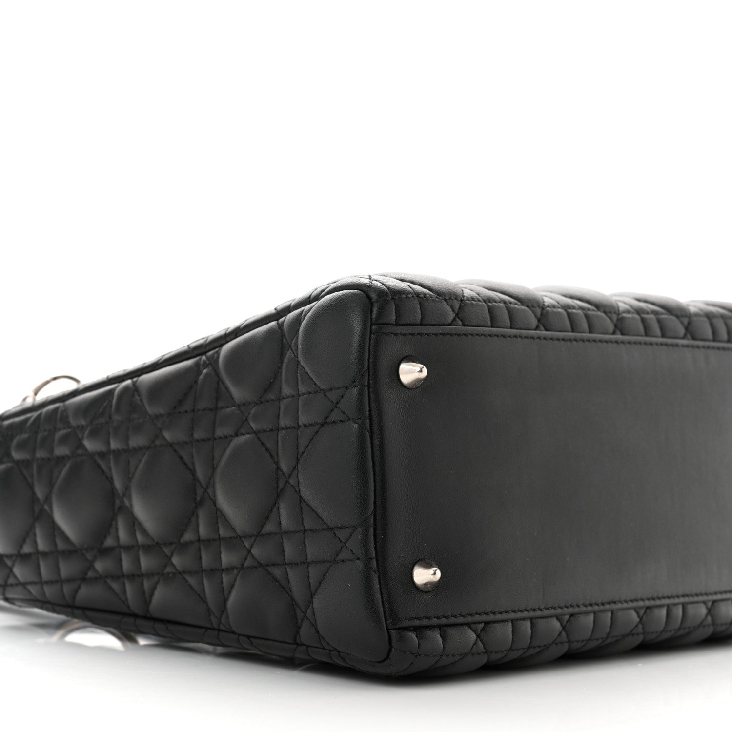 Christian Dior Lambskin Cannage Medium Lady Dior Black 9 of 10
