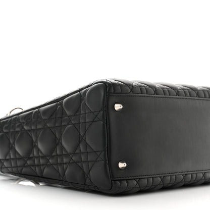 Christian Dior Lambskin Cannage Medium Lady Dior Black 9 of 10