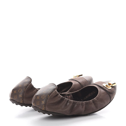 Louis Vuitton Monogram Suede Lucky Ballerina Flats 40 Brown 4 of 7