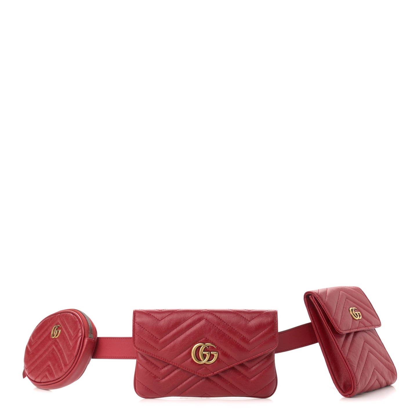 Azalea Calfskin Matelasse GG Marmont Multi Belt Bag 95 38 Romantic Cerise