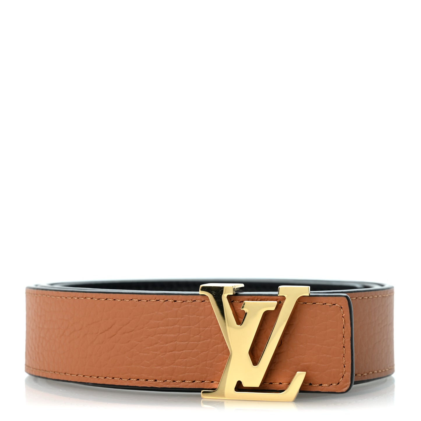 Taurillon Calfskin 30mm LV Initiales Reversible Belt 85 34 Black