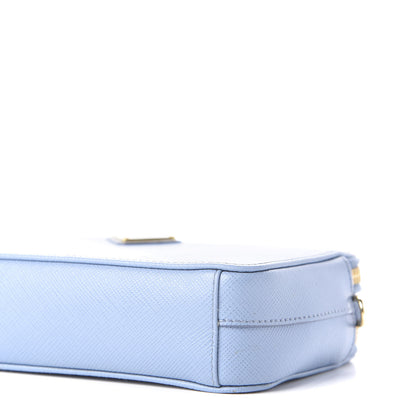 Prada Saffiano Lux Mini Double Zip Chain Crossbody Bag Mare 9 of 11