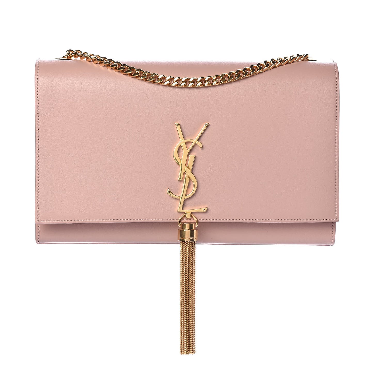 Smooth Calfskin Medium Classic Monogram Kate Tassel Satchel Pink
