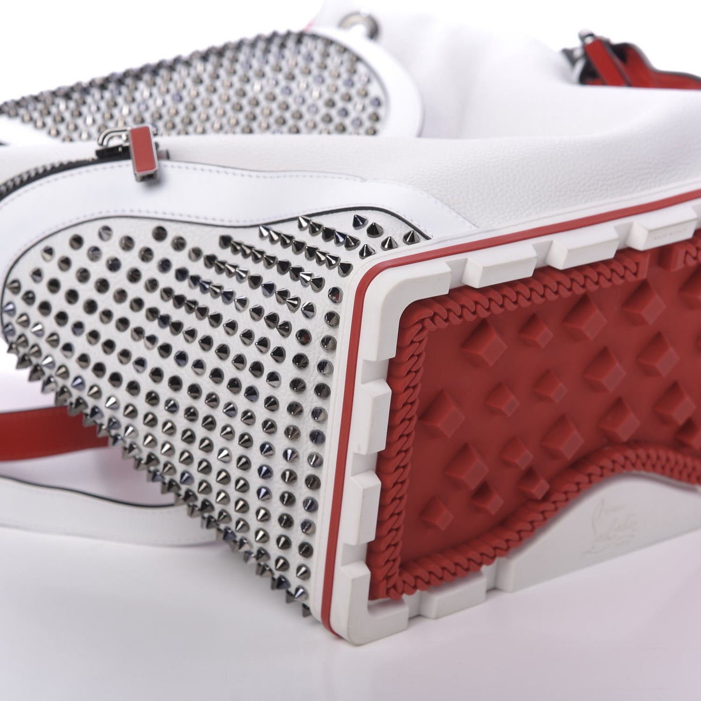 Calfskin Spiked Explorafunk Backpack White