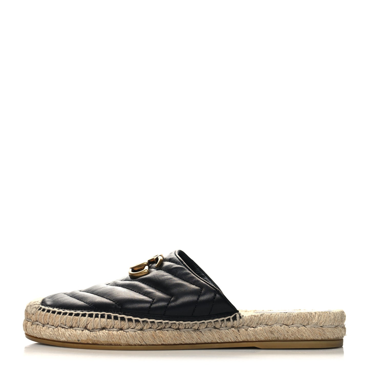 Nappa Matelasse GG Marmont Espadrille Slippers 37.5 Black