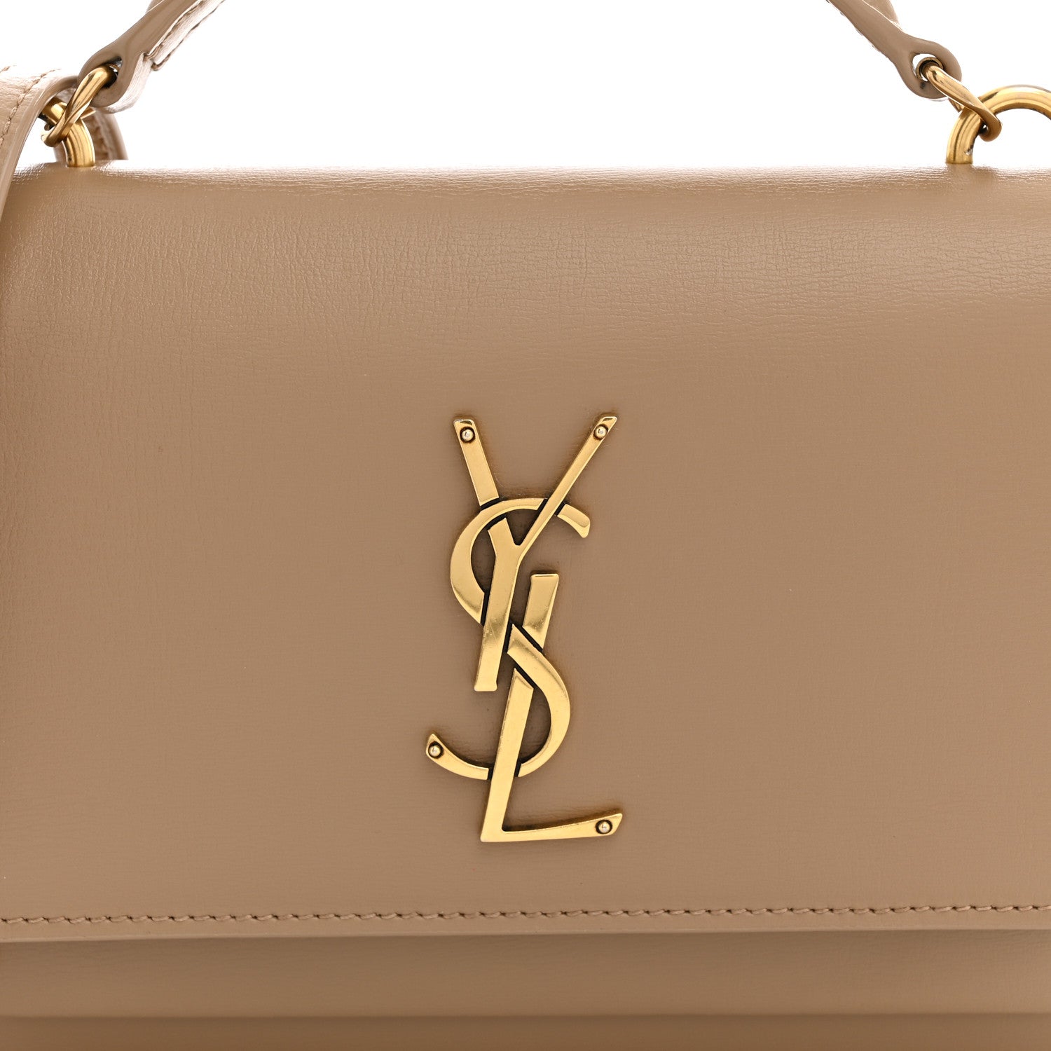 Saint Laurent Calfskin Monogram Sunset Chain Wallet  Dark Toffee 8 of 12