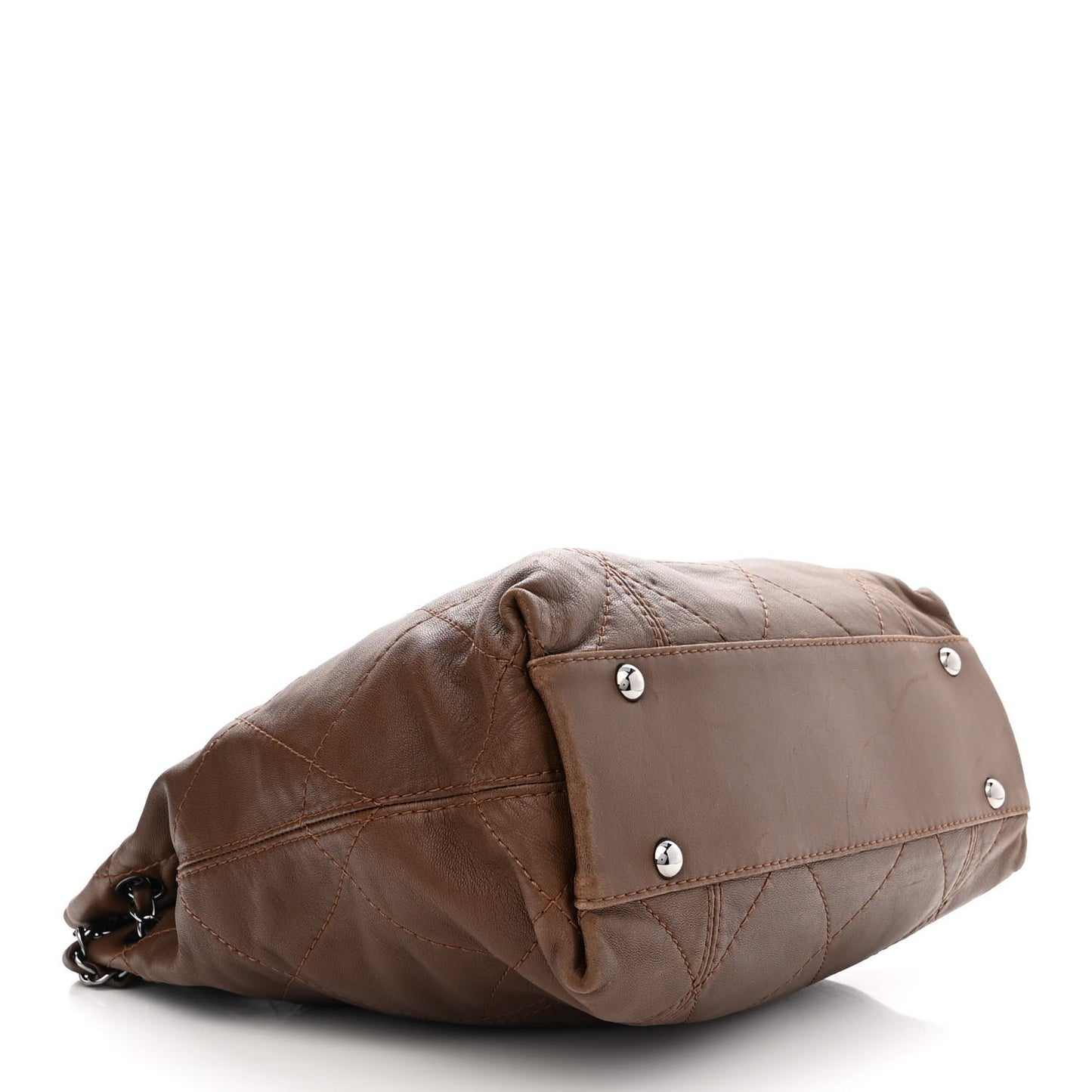 Lambskin Soft Touch Shoulder Bag Dark Brown